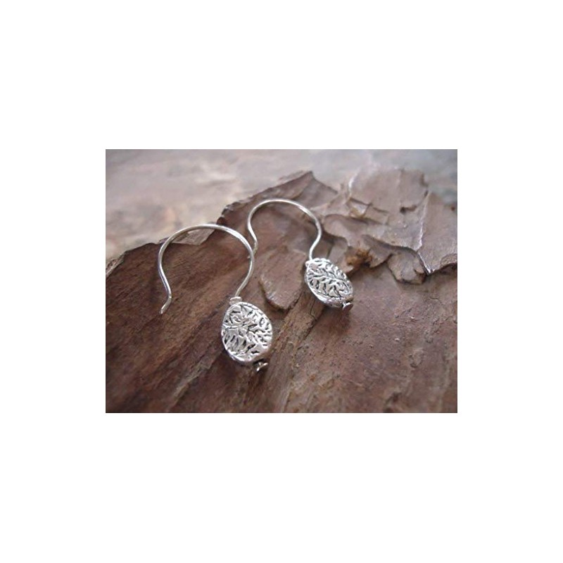 ♥ Floral thick disc ♥ Wonderful long hook earrings