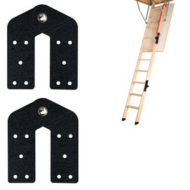 2 Pieces Loft Ladder Hinges Pull Down Loft Stair Parts Loft Ladder Parts Suitable for Restoration Old Loft Ladder DIY Ladder (Black)