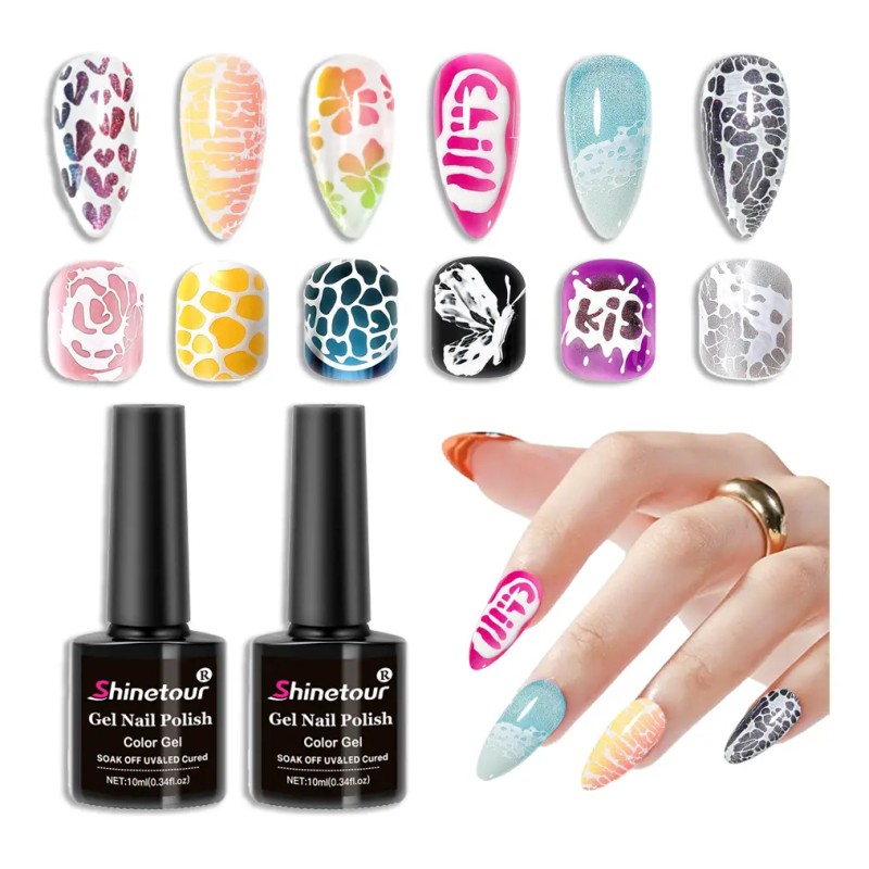 Kit Esmalte Uñas Gel Blanco,gel Crear Letras, Ondas Y Flores