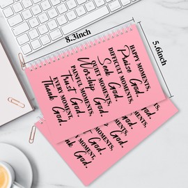 2Pcs Christian Spiral Notebook Prayer Journal,Christian Gifts for Women,Bible Verse Notebook,Journal for Women Men,Religious Faith Inspirational Gifts Catholic Gifts (2Pcs Moments Pink)