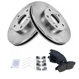TRQ Front Brake Pad & Rotor Kit Brake Pads Brake Rotor Ceramic Compatible with 1992-2001 Toyota Camry