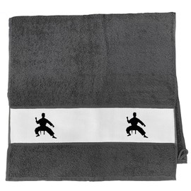 Huuraa Handtuch Taekwondo Silhouette Geschenk 50x100cm Graphite Baumwolle Taekwondo Präsent