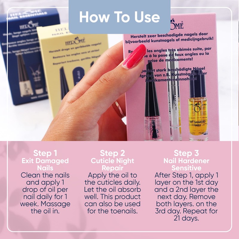 Herome 3-in-1 Manicure Set with Nail Hardener & Nail Oil