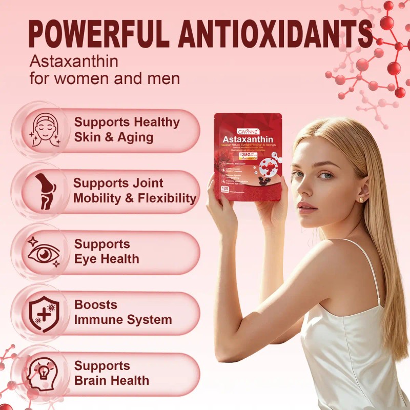 Gwynne Astaxantina 12mg 120 Cápsulas Blandas Antioxidante Antioxidant From Fresh