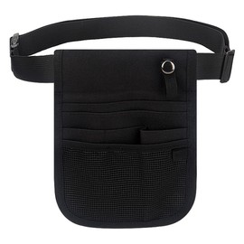 KOYOKOMA Nurse Pouch, Apron Bag, Thin Fanny Pouch, Multi-functional Bag, Work Pouch, Belt Pouch, Fanny Pouch, Nurse Porchette, Nurses, Caregivers, For Work, Food & Drink, Hospitality (Black), Black