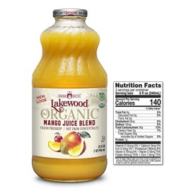 Lakewood Organic Mango Juice, 32-Ounce Bottles (Pack of 6)