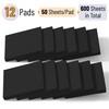Mr. Pen- Sticky Notes, 3"x3", 12 Pads, 600 Sheets, Black,
