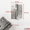 SOTECH Pack of 2 Door Hinges 101 x 76 x