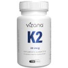 VIZANA NUTRITION | Vitamina K2-mK7 en Cápsulas HPMC Vegetarianas (90