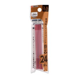 Takagi Building Mechanical Pencil Refills, 24 Pieces, 0.08 inches (2.0 mm), Red