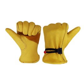 OLSON DEEPAK Leather Working Gloves for Gardening,Thornproof Gardening Gloves for Men and Women (M/2pairs)