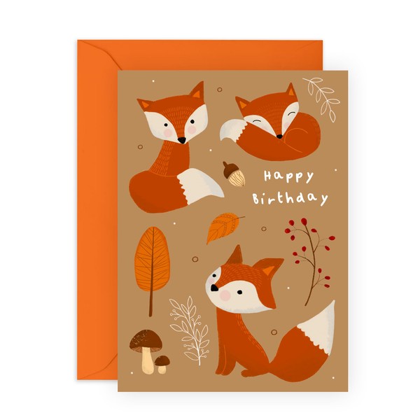 CENTRAL 23 Birthday Cards For Son Daughter - Fox Acorn