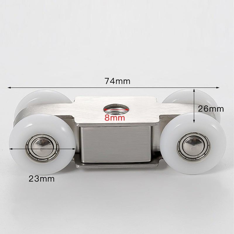 ZONADAH 2 Pieces 4 Wheel Stainless Steel Sliding Rail Door
