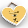 Global Designs Queen Bee Yellow Bee Themed Decorative Wooden Heart