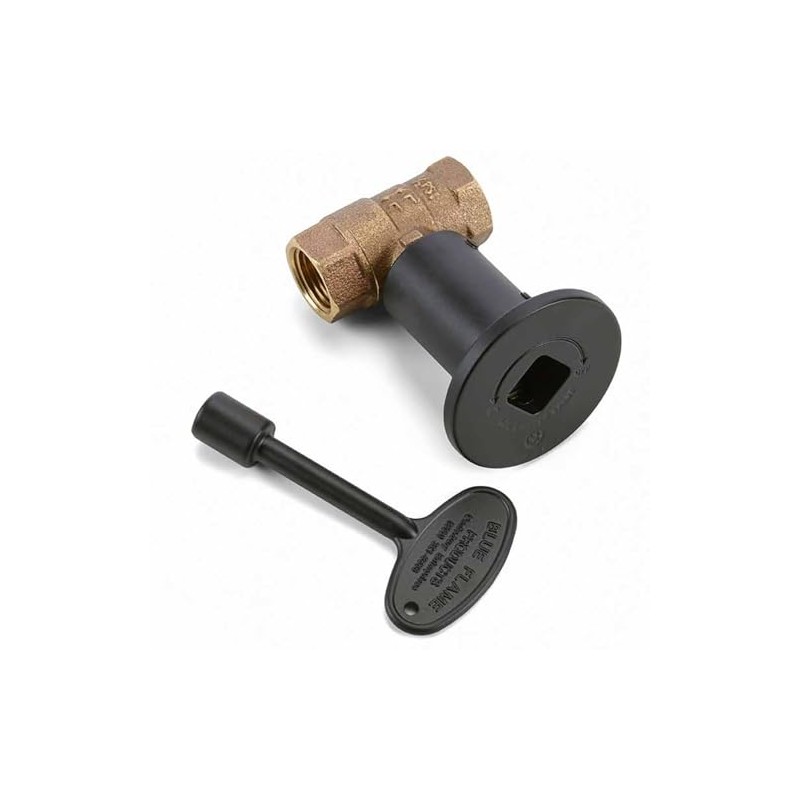 HPC Fire 1/2-Inch Straight Gas Fire Pit Shut Off Valve