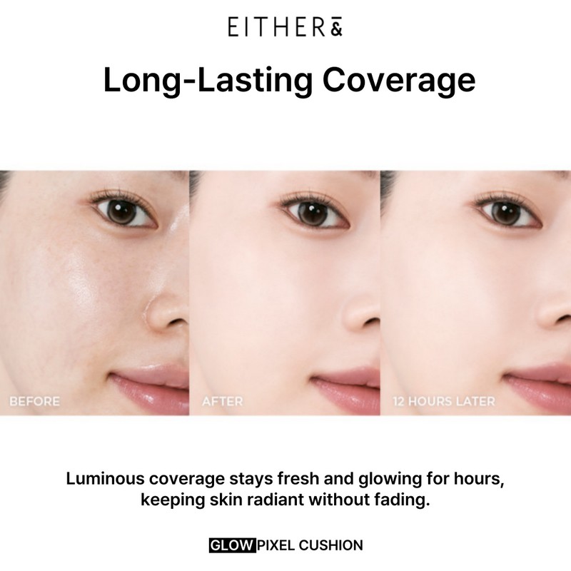 EITHER& [EITHER&]Glow Pixel Cushion (4 Colors)