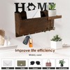 Key and Mail Holder for Wall, Rustic Wooden Mail Organizer