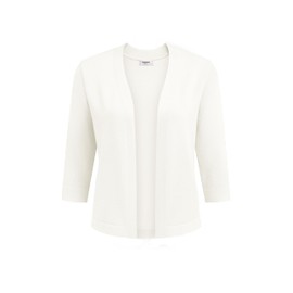 Zeagoo Women's Bolero Festive Elegant Cardigan Short Bolero Jacket 3/4 Sleeve Shoulder Jacket Open Front Cardigan Casual Solid Top S-XXL, White