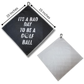 Funny Golf Towel – “It’s a Bad Day to Be a Golf Ball” – Golf Gifts for Men, Microfiber Waffle Towel with Clip – Gag Gift for Golfers