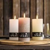 SPAAS Rustic Taupe Pillar Candles - 2.7" X 3" Decorative