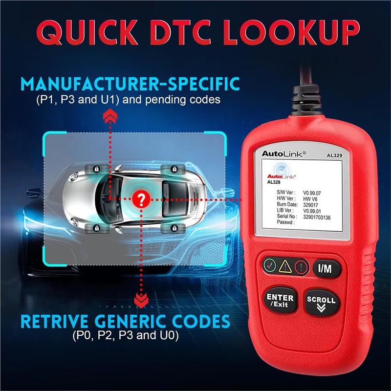 Autel Autolink Al329(Upgraded AL319) Code Reader OBDII Scanner