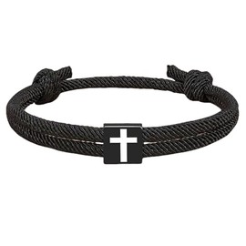 Cross Braided Rope Bracelet for Men Boys, Graduation Easter Christian Baptism Christmas Valentine's Day Gifts for Couples Son Daughter Brother Teens Girls (To My Son)