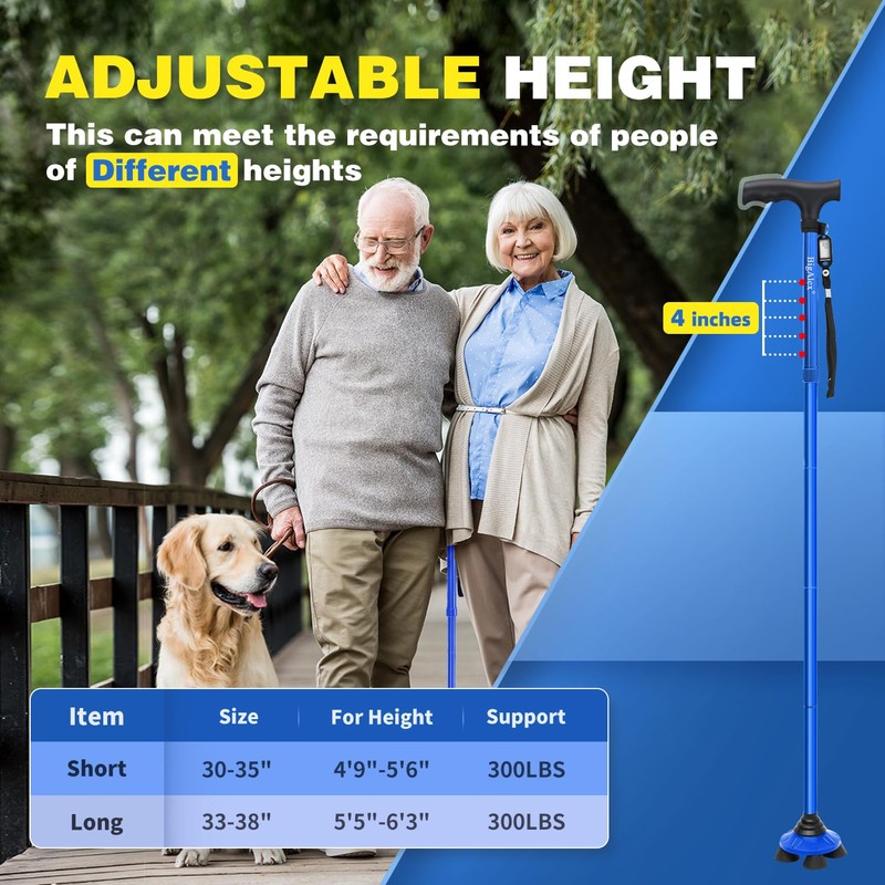 BigAlex Folding Walking Cane for Elderly Adjustable & Portable Walking