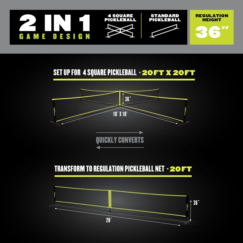 Triumph 4 Square Pickleball Pro 2-in-1 Set