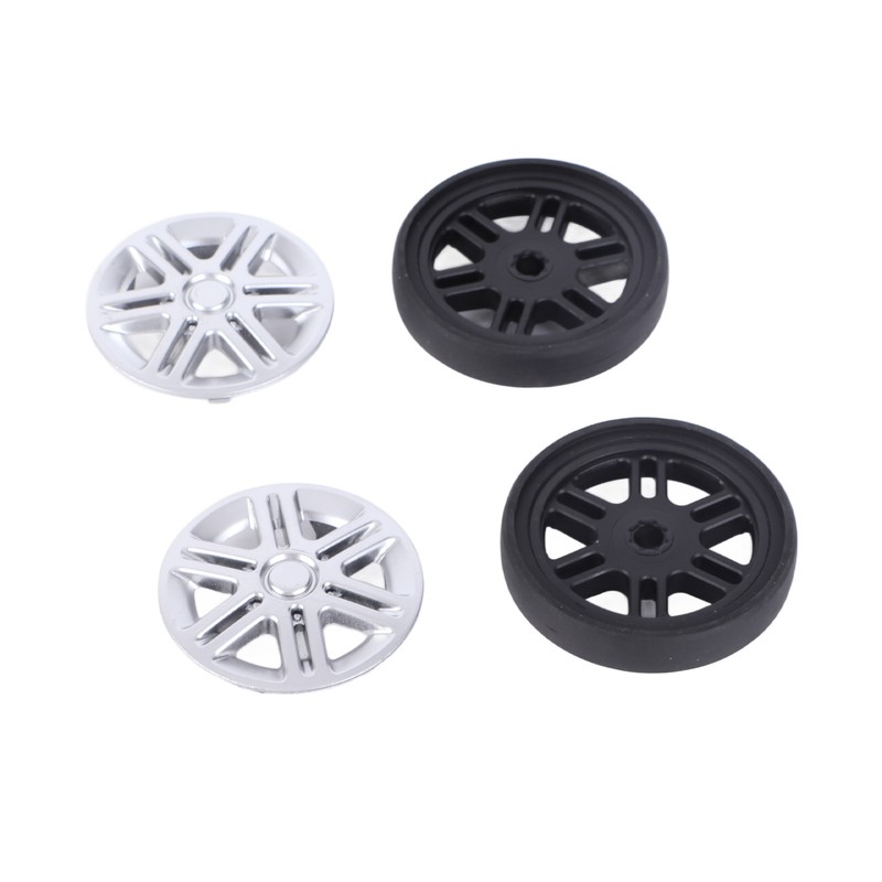 4 Sets Suitcase Repair Wheels with Covers PVC Wheel Casters
