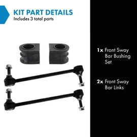 TRQ Front Suspension Kit Sway Bar Bushing Set Sway Bar Stabilizer Link Compatible with 2005-2014 Ford Mustang