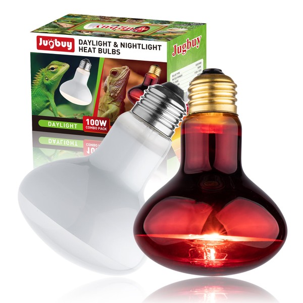 Jugbuy Heat lamp Bulbs Day & Night Combo, 100 Watt