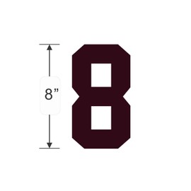 Kit de números (0-9), 8 pulgadas de alto para playera deportiva, fútbol, béisbol, planchar, transferencia de calor, equipo, playera (estilo A) (café oscuro (0-9))