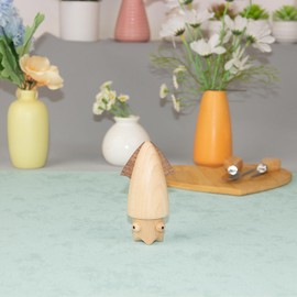 Wooden Giant Squid Toothpick Holder & Dispenser - Unique Wooden Kitchen Gadget & Decorative Tabletop Accessory - 3.5" x 2.4" x 1.8" - Premium Beech & Walnut Wood, Eco-Friendly Gift