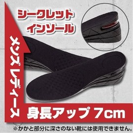 Insole, Shock Absorption, 2.8 inches (7 cm), Men's, Women's, Insole, Secret Insole