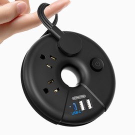 NTONPOWER Travel Extension Cord, 3FT Flat Power Bar with 3 USB Ports(1 USB C), Flat Plug Extension Cord with Switch, Outlet Extender for Cruise, Home, Dorm, Office Supplies, Travel Accessories