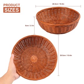 Geytetqi 4 Pack 10.7 Inch Premium Hand Weave Bamboo Paper Plate Holder, Round Bamboo Paper Plate Holders for Dinner Plates, Picnic, Wall Decorate and Rustic Party Decorate(10.7 inch