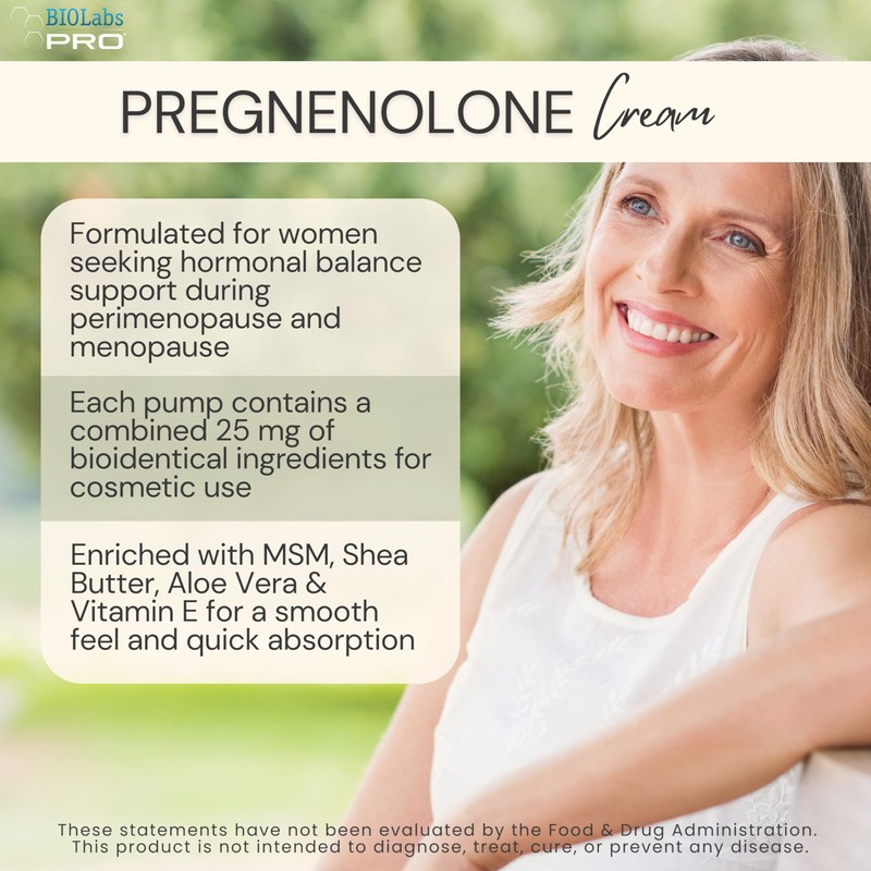 BIOLABS PRO Pregnenolone, All Natural Bioidentical Pregnenolone, 2.5% Maximum Strength,