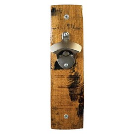 Bottle Opener Made from Reclaimed Kentucky Bourbon Barrel Stave (BOURBON BARREL BROWN/SILVER)