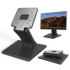 Babibobibibi LCD Monitor Stand Foldable Vesa Stand 75x75mm/100 * 100mm Lay Flat Monitor Stand Black Vesa Adapter for LCD/PC Touch Screen Single Monitor Mount