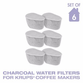 Krups 6 Pack Replacement Charcoal Water Filters for Krups