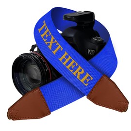 Custom Camera Strap, Embroidered Name Camera Strap Padded Universal Fit Neck Shoulder & Crossbody Strap Quick Release For DSLR/SLR/Mirrorless Canon Nikon Sony Compatible Photographers Gift - Blue