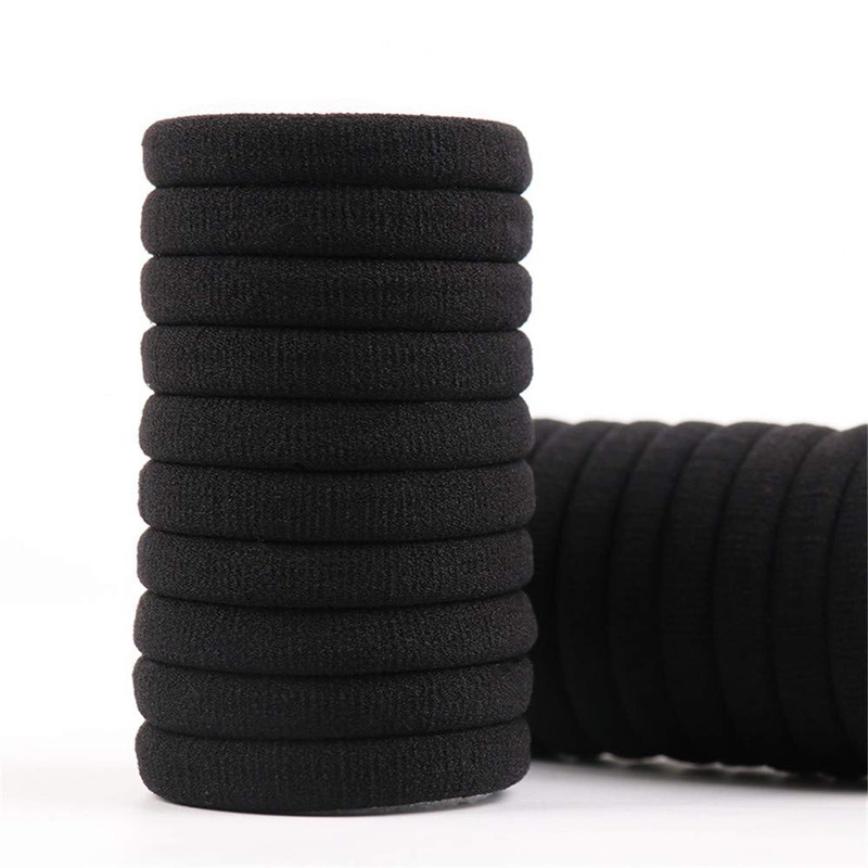 Kingsie Ponytail Hair Rubber Black Outer Diameter 2.2 inches (5.5