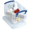 Really Useful Plastic Storage Box 0.7 Litre Clear (Pack of