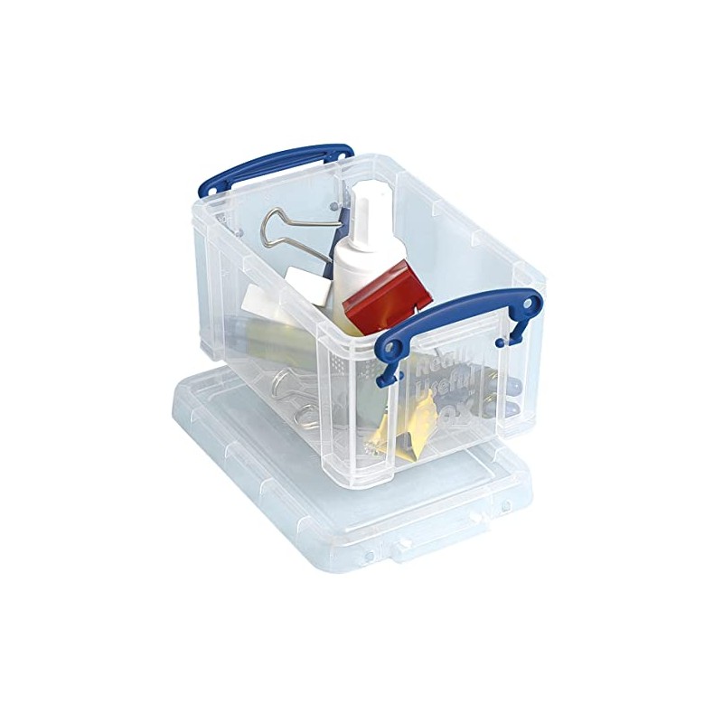 Really Useful Plastic Storage Box 0.7 Litre Clear (Pack of