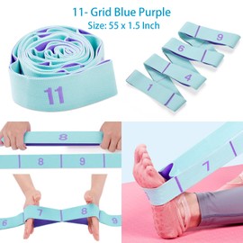 Stretch Straps, Elastic Yoga Stretching Strap with Adjustable 11 Loops, Fitness Leg Stretch Band for Physical Therapy Dance Yoga Ballet Pilates Gymnastics Exercise Flexible Pilates Stretch Band