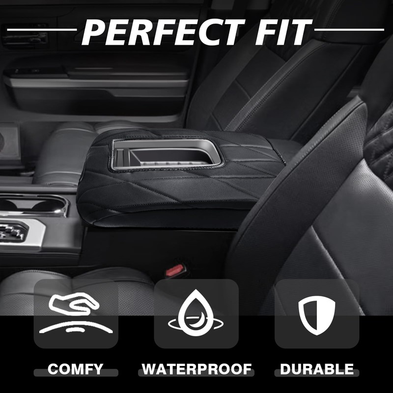 Muslogy Center Console Armrest Cover Compatible with Toyota Tundra 2014-2021