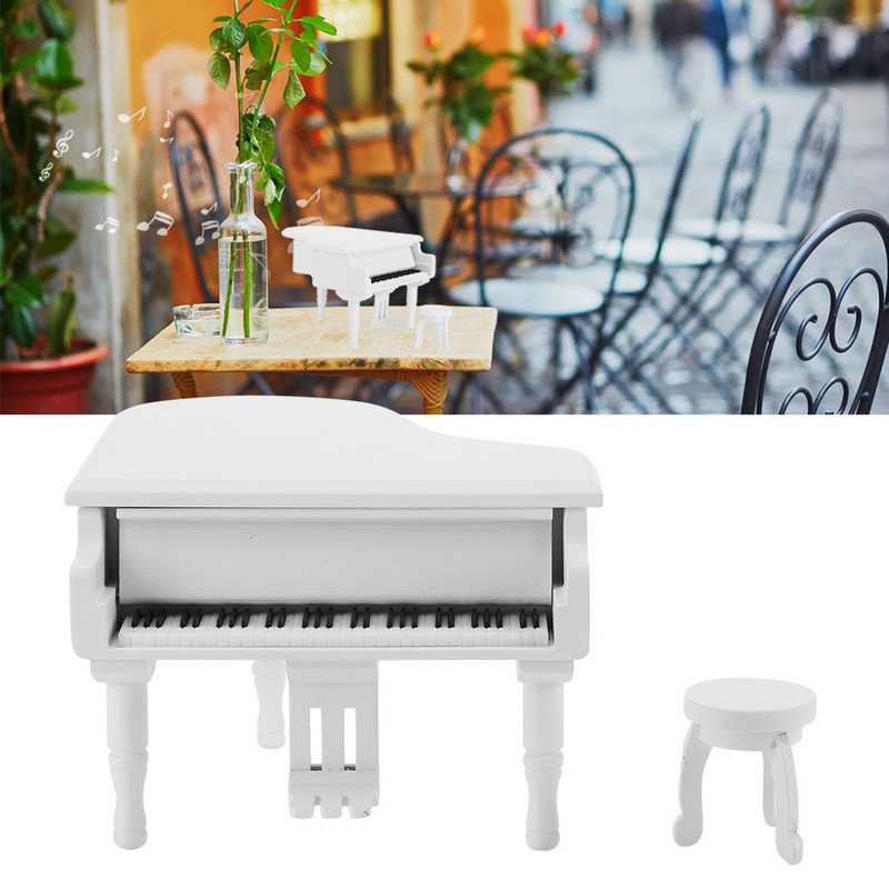 Wood Piano Model Music Box Jewelry Storage Musical Boxes with