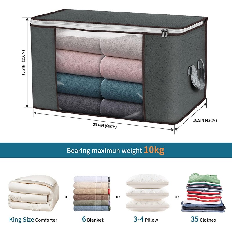 Large Storage Bags, 8 Pack Clothes Storage Bins Foldable Closet