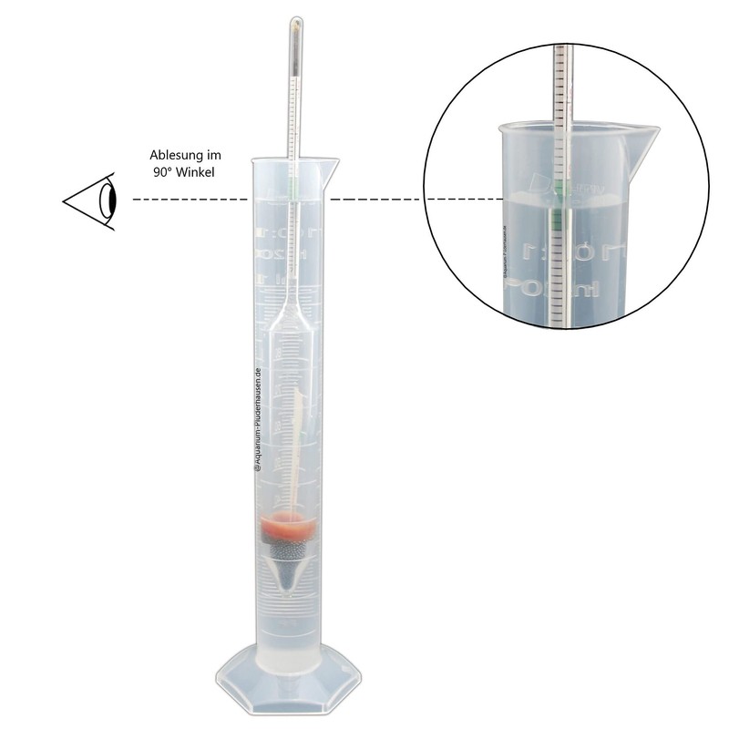 AQUARIUM PLÜDERHAUSEN Hydrometer with Thermometer for Measuring Salt Density in