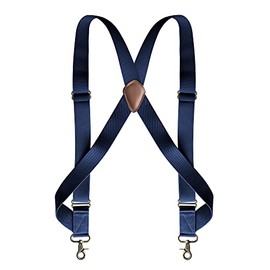 LazarsSpace Tirantes de gancho resistentes para hombre, Azul-1.5 Pulgadas 2 Ganchos, Large